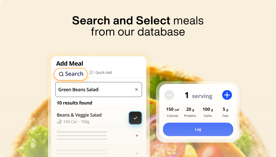 Search and Select Meal Everfit
