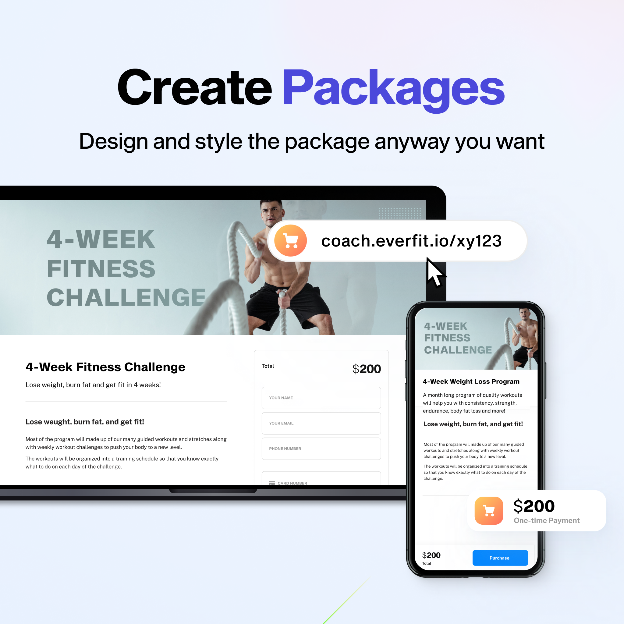 create fitness packages